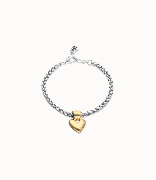 Pulsera de cadena con detalle de coraz&oacute;n peque&ntilde;o ba&ntilde;ado en oro 18k