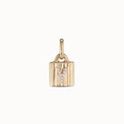 18K gold-plated padlock charm with topaz letter Y