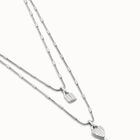 Colgante de plata con 2 cadenas y charms de llave y candado