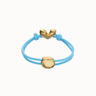 Blue elastic thread bracelet with heart