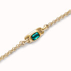 Chain bracelet with green crystal