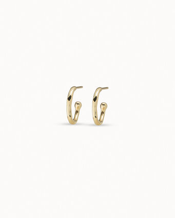 18K gold-plated hoop shaped earrings