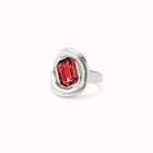Anillo ba&ntilde;ado en plata de ley con cristal rojo