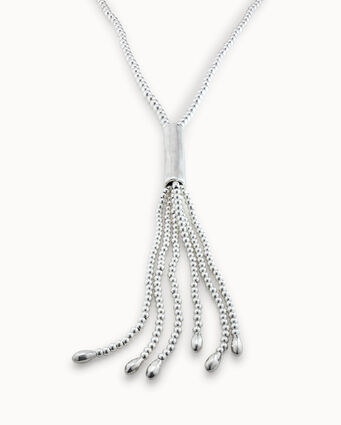 Sterling silver-plated whip necklace Clásicos collection