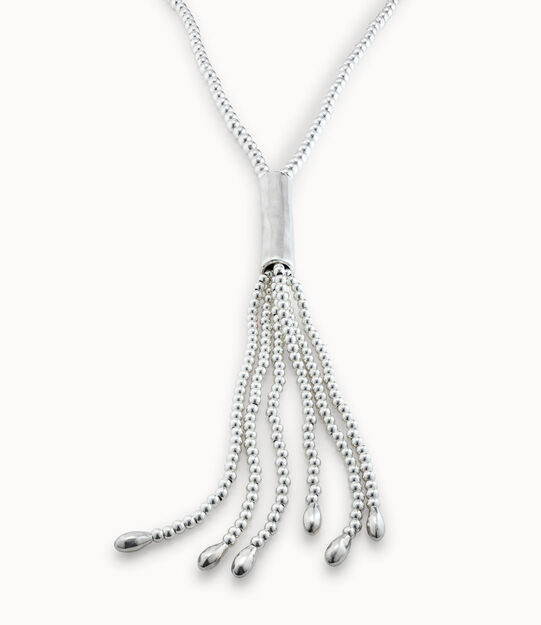 Sterling silver-plated whip necklace Clásicos collection