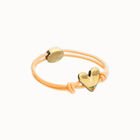 Orange elastic thread bracelet with heart
