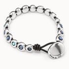 Leather bracelet with blue crystals