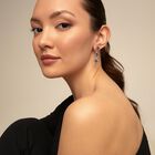 Drop earrings with blue crystals