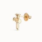 Piercing ba&ntilde;ado en oro de 18k de cruz