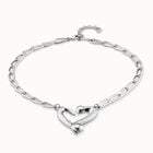 Short  link chain pendant necklace with a heart