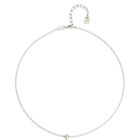 Short chain necklace with white cubic zirconia