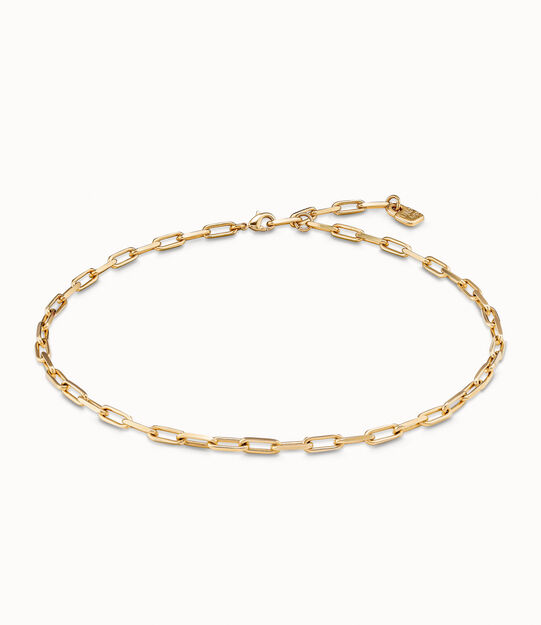 Cadena corta bañado en oro de 18k