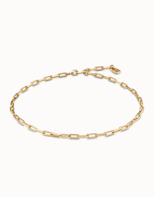 Cadena corta ba&ntilde;ado en oro de 18k
