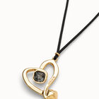 Long pendant and central heart with black crystal