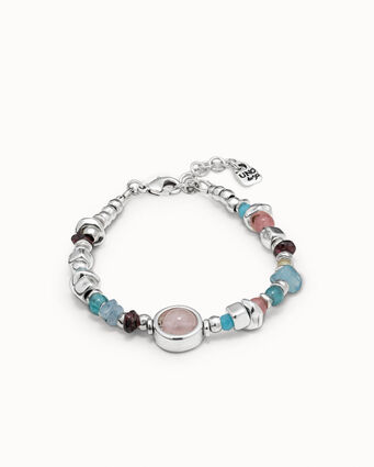 Sterling silver-plated bracelet with stones and crystals