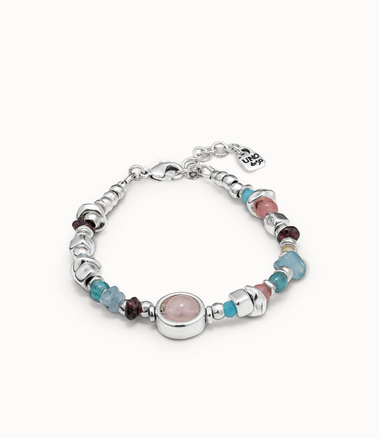 Sterling silver-plated beaded bracelet with crystals