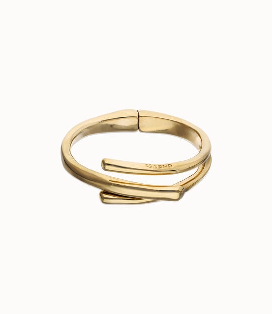 Bangle bracelet with three intertwined organic shapes