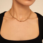 Short beaded chain charm necklace