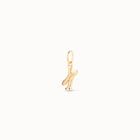 Charm ba&ntilde;ado en oro de 18k de letra X mediana