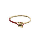 Red leather bracelet with butterfly ornament