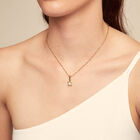 Short chain necklace with white cubic zirconia