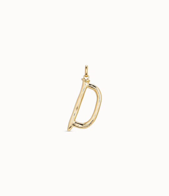 18K gold-plated letter D pendant