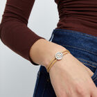 Double cream leather birthstone bracelet with eye