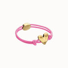 Pink elastic thread bracelet with heart charm