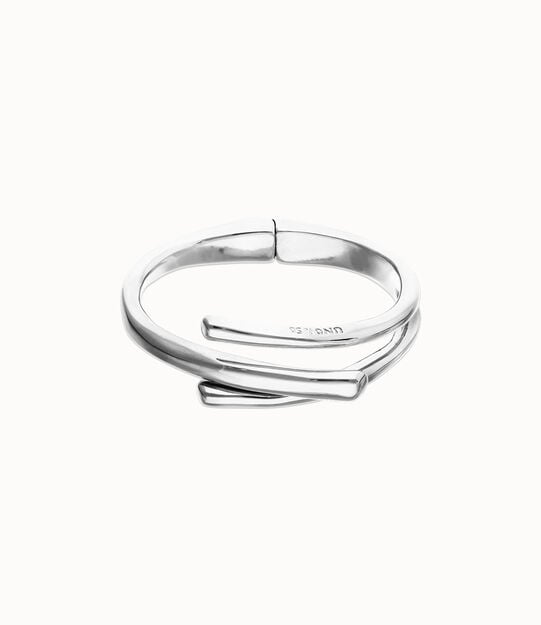 Bangle bracelet with three intertwined organic shapes