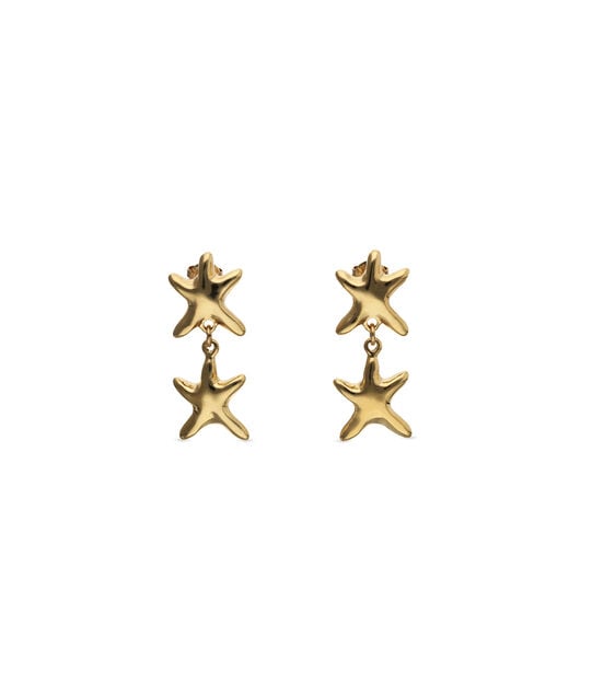 Pendientes largos con dos estrellas de mar