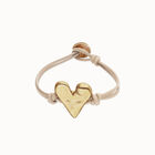 Camel leather bracelet with heart detail