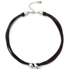 Short leather necklace with two drops