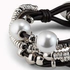 Leather beaed bracelet with pearls