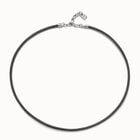 Short leather charm necklace