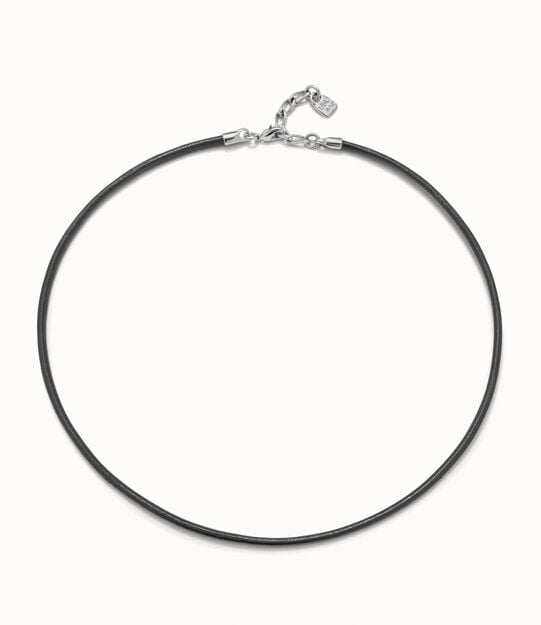 Short leather charm necklace