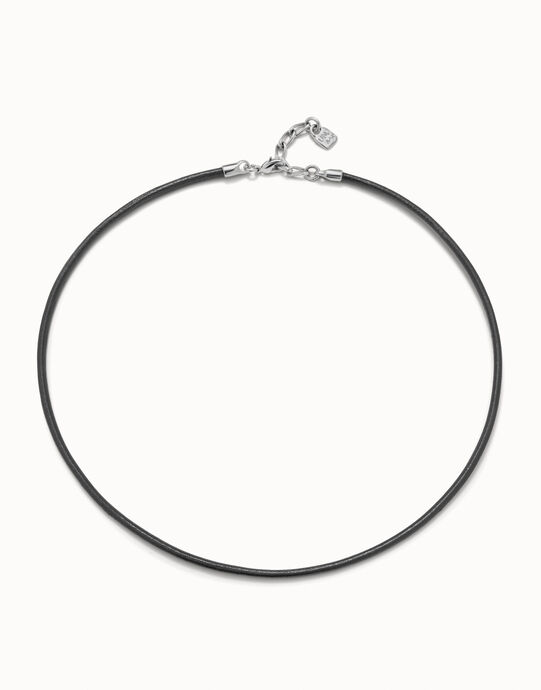 Short leather charm necklace
