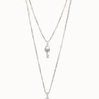 Colgante de plata con 2 cadenas y charms de llave y candado