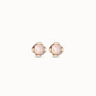 Pendientes ba&ntilde;ados en oro 18K con cristal rosa