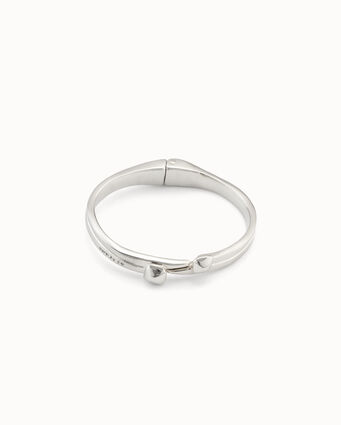 Sterling silver-plated nail shaped bracelet with hidden spring