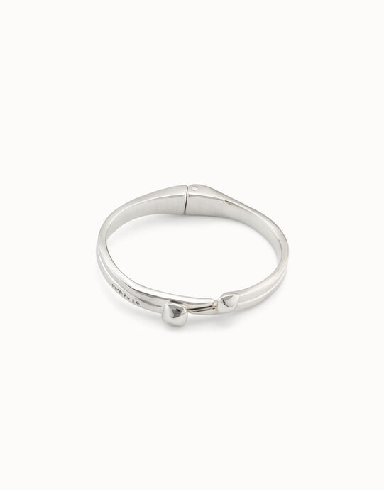 Pulsera ba&ntilde;ada en plata de ley con muelle oculto y forma de clavos
