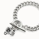 Pulsera de cadena ba&ntilde;ada en plata de ley con cristal negro