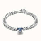 Collar ba&ntilde;ado en plata de ley con cristal azul