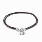 Short leather necklace with central clasp