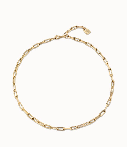 Cadena corta ba&ntilde;ado en oro de 18k, Dorado, large
