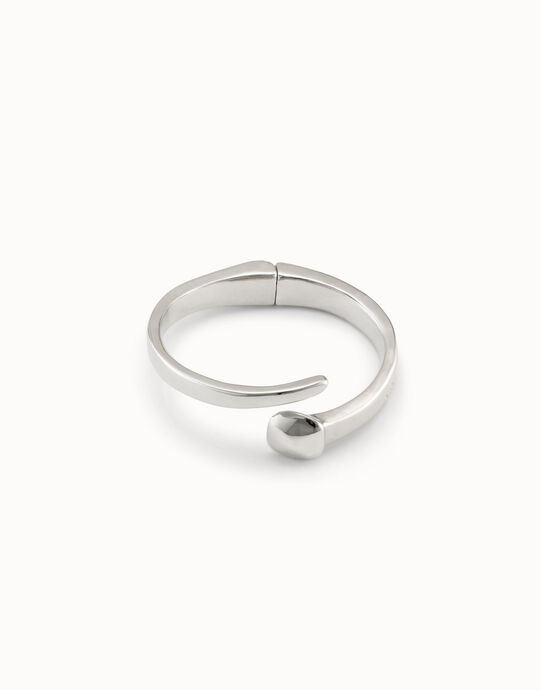 Pulsera hombre ba&ntilde;ada en plata de ley con muelle oculto y forma de clavo