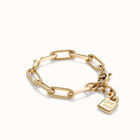 Paper clip link bracelet with padlock