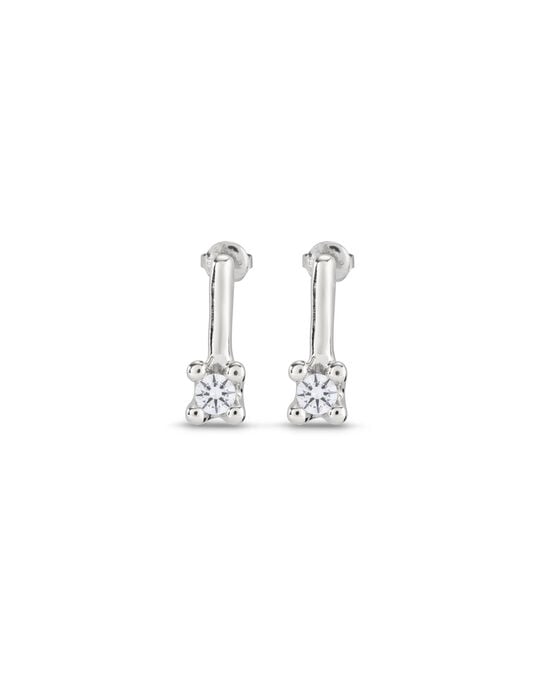 Drop earrings with white cubic zirconia