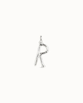 Sterling silver-plated letter R pendant