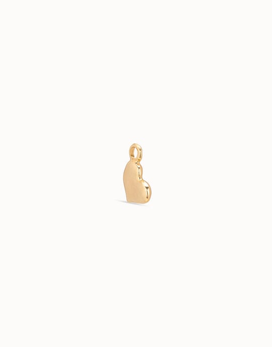 Heart piercing charm, Golden, large