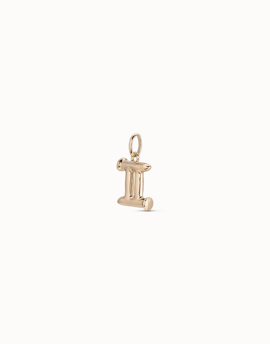 Gemini shaped charm, Golden, large